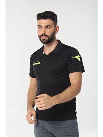 Diadora Nacce Siyah Polo Yakalı T-Shirt  -  1TSR06-Siyah