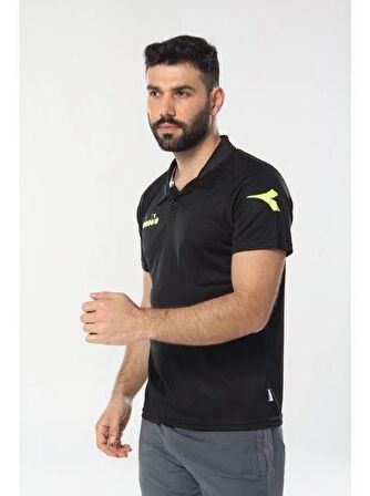 Diadora Nacce Siyah Polo Yakalı T-Shirt  -  1TSR06-Siyah
