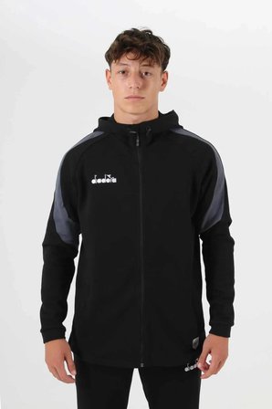 Diadora Satürn Kamp Eşofmanı Kapşonlu Tek Üst Siyah-2xl