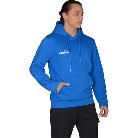 Diadora Bergamo - Erkek Mavi Şardonlu Pamuklu Spor Sweatshirt