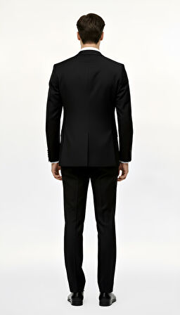 Erkek Siyah Regularfit / Rahat Kalıp  Takım Elbise