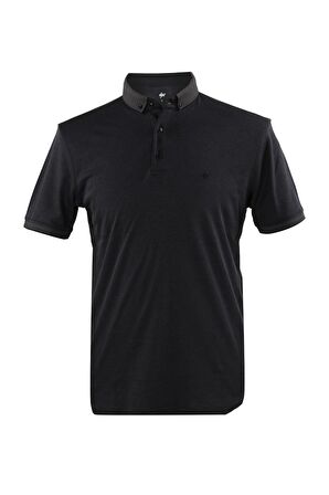 ERKEK SİYAH STANDART POLO YAKA TİŞÖRT