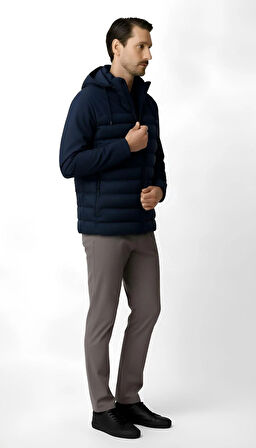 Erkek Lacivert   Mont