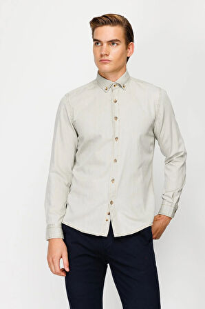 Erkek Haki Dynamic Fit  Gömlek