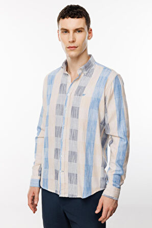 Erkek Bej Dynamic Fit Üst Gömlek