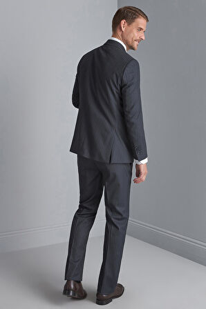 Erkek Lacivert Barı (4 Drop)  / Geniş Kalıp Mono Yaka Takım Elbise