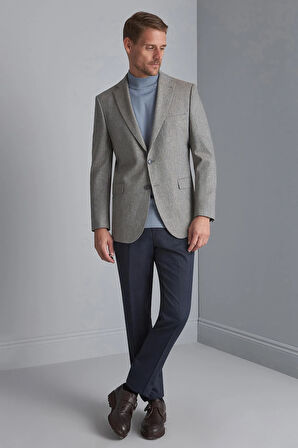 Erkek Mavi Barı (4 Drop)  / Geniş Kalıp Mono Yaka Ceket