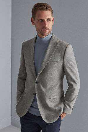 Erkek Mavi Barı (4 Drop)  / Geniş Kalıp Mono Yaka Ceket