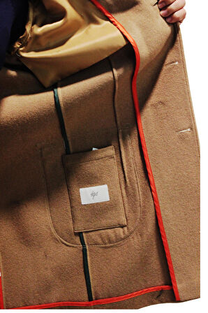 ERKEK CAMEL REGULARFIT / RAHAT KALIP CEKET YAKA KABAN