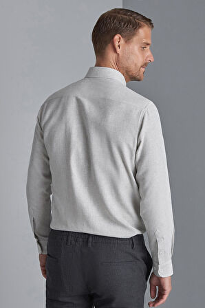 Erkek Taş Dynamic Fit Düğmeli Yaka Gömlek