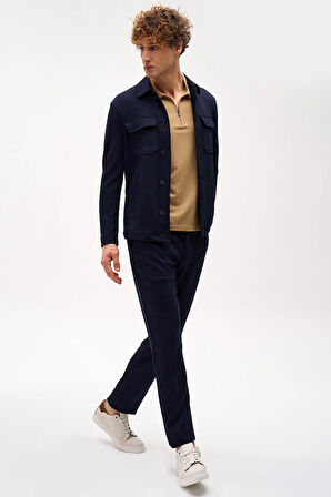 Erkek Lacivert Slim Fit / Dar Kalıp  Takım Elbise