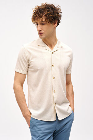 Erkek Bej  Apaç Yaka Gömlek