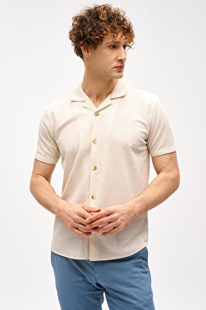 Erkek Bej  Apaç Yaka Gömlek