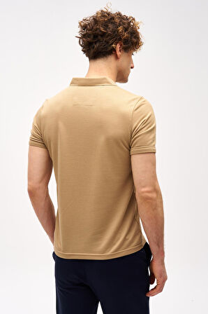 ERKEK BEJ STANDART POLO YAKA FERMUARLI TİŞÖRT