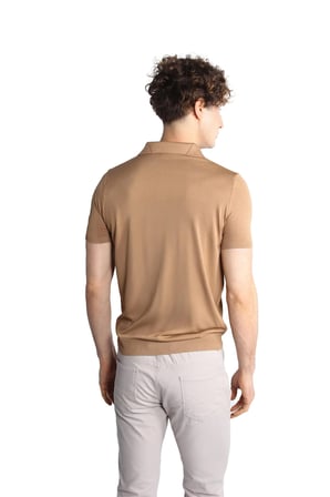 Vizon Slim Fit Dar Kalıp Polo Yaka Düz Kısa Kollu Triko Tişört