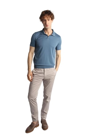 İndigo Slim Fit Dar Kalıp Polo Yaka Düz Kısa Kollu Triko Tişört