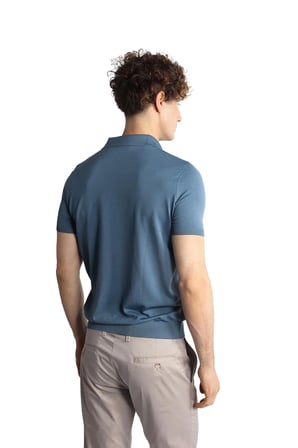 İndigo Slim Fit Dar Kalıp Polo Yaka Düz Kısa Kollu Triko Tişört
