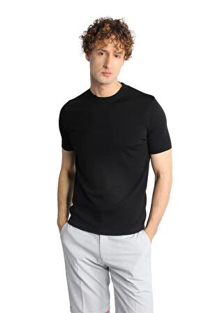 ERKEK SİYAH STANDART POLO YAKA TRİKO KISA KOL