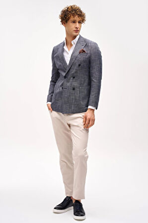 ERKEK LACİVERT SLIM FIT / DAR KALIP GENİŞ KIRLANGIÇ CEKET