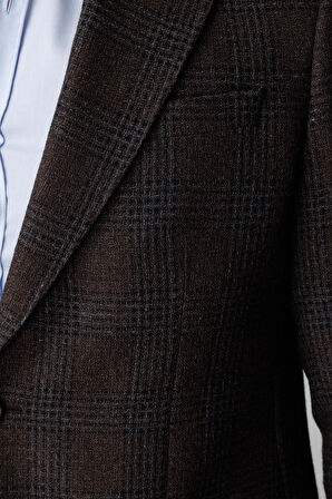 ERKEK KAHVE REGULARFIT / RAHAT KALIP MONO YAKA CEKET