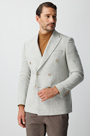 ERKEK GRİ SLIM FIT / DAR KALIP GENİŞ KIRLANGIÇ CEKET