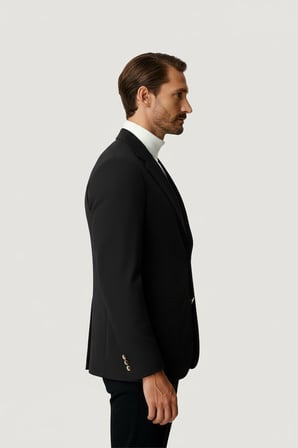 Antrasit Mono Yaka Slim Fit Dar Kalıp Erkek Ceket