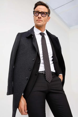 Erkek Siyah Slim Fit Dar Kalıp Klasik Takım Elbise