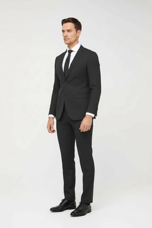Erkek Füme Slim Fit Dar Kalıp Klasik Takım Elbise