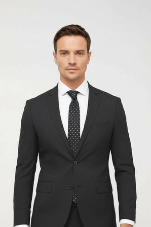 Erkek Füme Slim Fit Dar Kalıp Klasik Takım Elbise