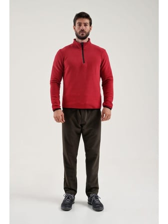 Exuma Erkek Yarım Fermuarlı Bordo Polar 2312001-677