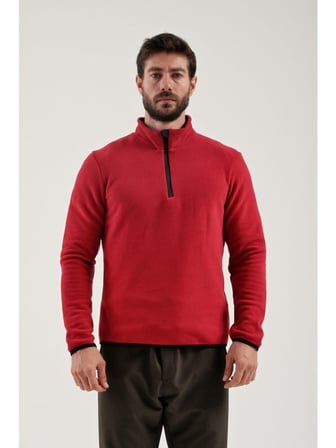 Exuma Erkek Yarım Fermuarlı Bordo Polar 2312001-677