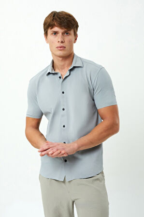 Exuma Erkek Gri Pike Gömlek