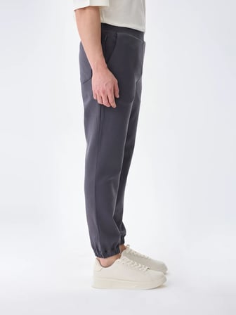 Isaora Gıza Cotton Jogger Erkek Dark Grey Sweat Pant Isr5402