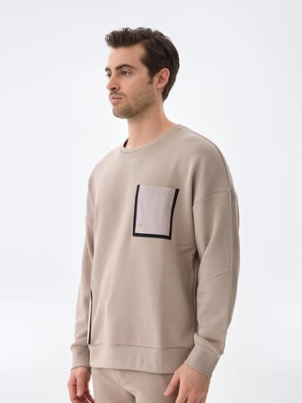 Isaora Performance Cotton Sweat Erkek Beıge Sweat Isr8113