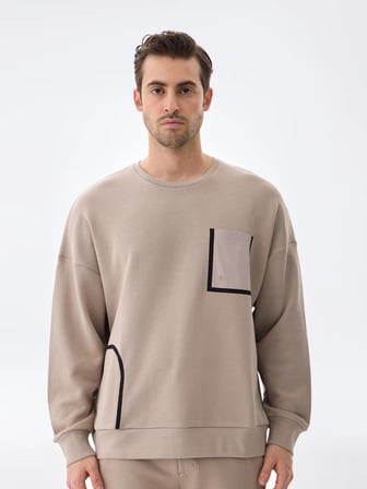 Isaora Performance Cotton Sweat Erkek Beıge Sweat Isr8113