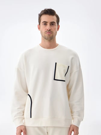 Isaora Performance Cotton Sweat Erkek Subtle Whıte Sweat Isr8113