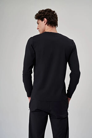 Exuma Erkek Siyah Uzun Kollu Tişört 1512129