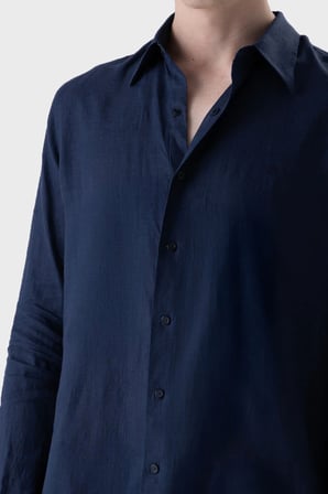 Isaora % 100 Pamuk Regular Fit Uzun Kollu Gömlek Erkek GÖMLEK ISR4107 NAVY LACİVERT