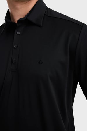 Isaora % 100 Pamuk Regular Fit Düğmeli Polo Erkek POLO ISR33 030 SİYAH