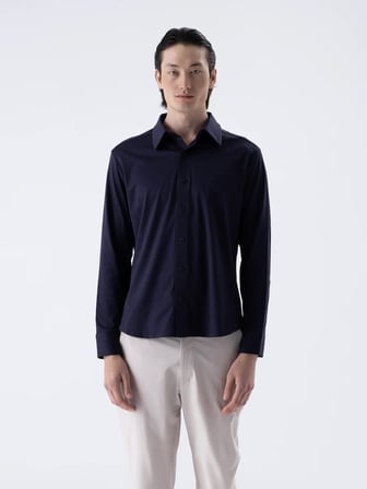Isaora Super Mercerızed Ls Shırt Erkek Navy Gömlek Isr4119-ss26-168