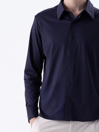 Isaora Super Mercerızed Ls Shırt Erkek Navy Gömlek Isr4119-ss26-168