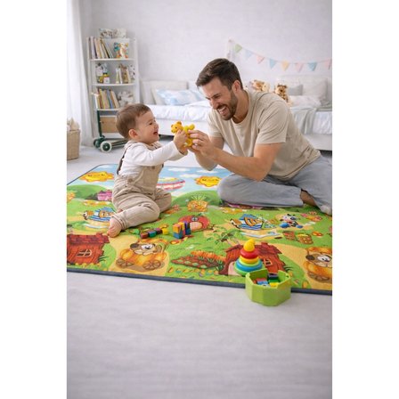 Bebebao Alfabeli Çiftlik Macerası ile Alfabe & Sayı Yol Macerası Oyun Matı 200x140x1 cm