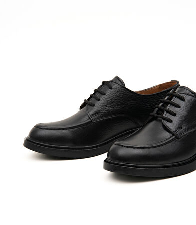 Bağcıklı Kadın Loafer Ayakkabı Hakiki Deri Kauçuk