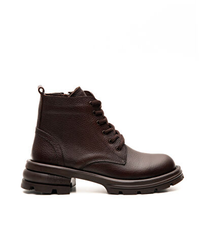 Hakiki Deri Kauçuk Kaymaz Taban Kadın Postal Bot