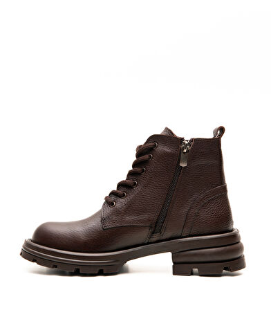 Hakiki Deri Kauçuk Kaymaz Taban Kadın Postal Bot