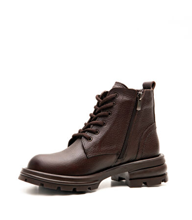 Hakiki Deri Kauçuk Kaymaz Taban Kadın Postal Bot