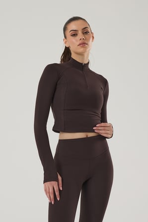 EXUMA KADIN UZUN KOLLU CROP SPOR ÜST 4018-E
