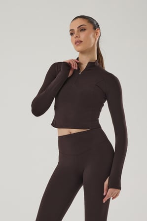 EXUMA KADIN UZUN KOLLU CROP SPOR ÜST 4018-E