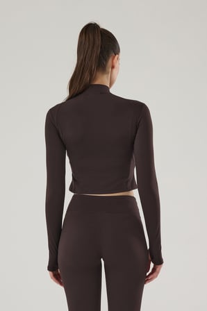 EXUMA KADIN UZUN KOLLU CROP SPOR ÜST 4018-E
