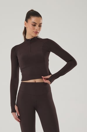 EXUMA KADIN UZUN KOLLU CROP SPOR ÜST 4018-E